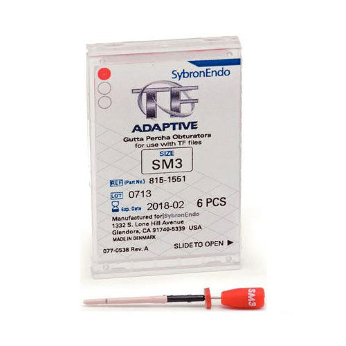 Kerr Dental 815-1551 SybronEndo TF Adaptive Gutta Percha Obturators Small SM3 Red 6/PK Kerr Dental 815-1551 SybronEndo TF Adaptive Gutta Percha Obturators Small SM3 Red 6/PK